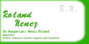 roland mencz business card